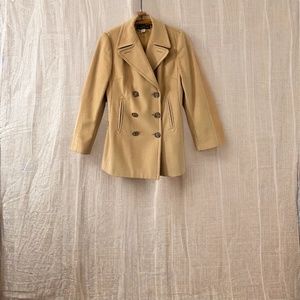 Banana Republic Classic Wool Blend Carmel Colored Car Coat/Jacket